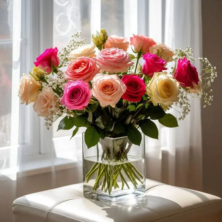 🌹 Mixed Rose Radiance – Fresh Flower Arrangement