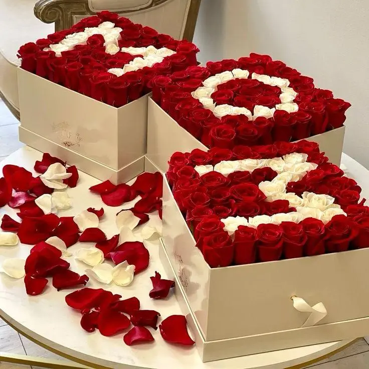 LOVE Letter Rose Box – Romantic Floral Statement
