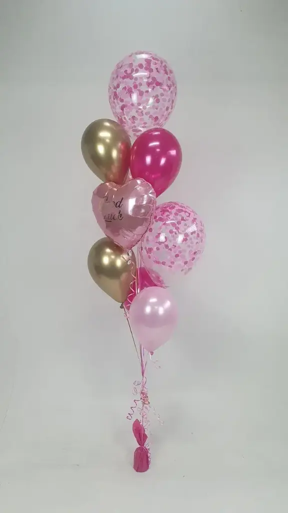 Pink & Gold Celebration Balloon Bouquet – 10pcs