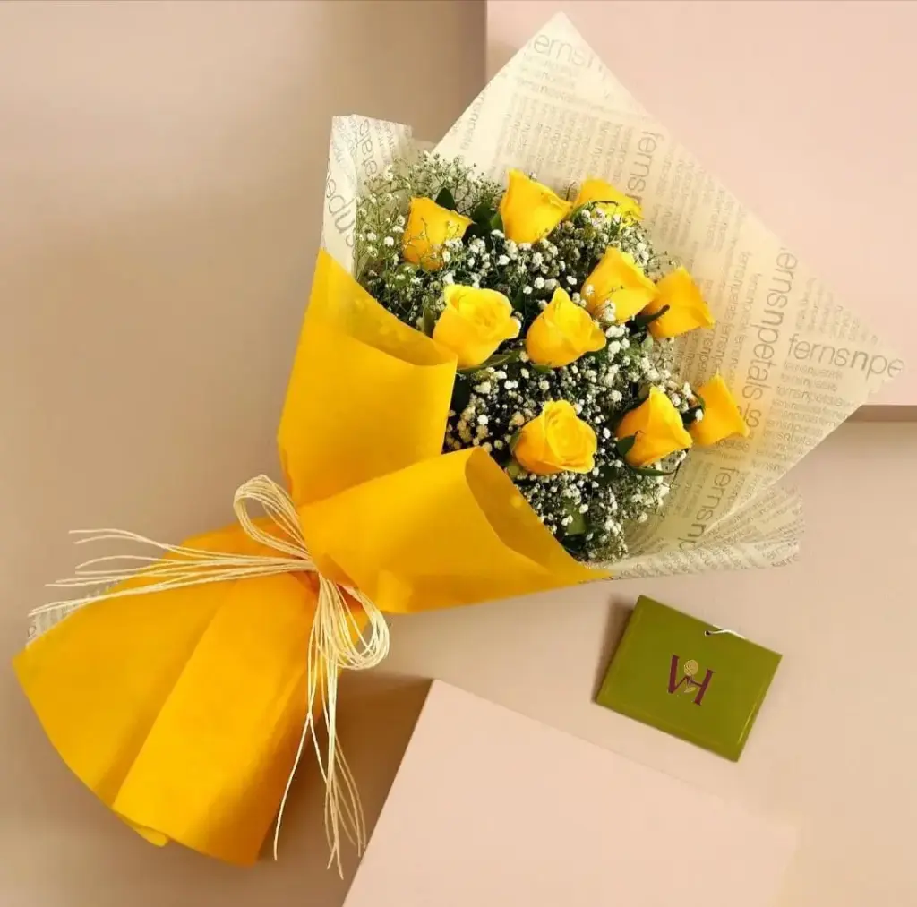 Sunny Yellow Rose Bouquet