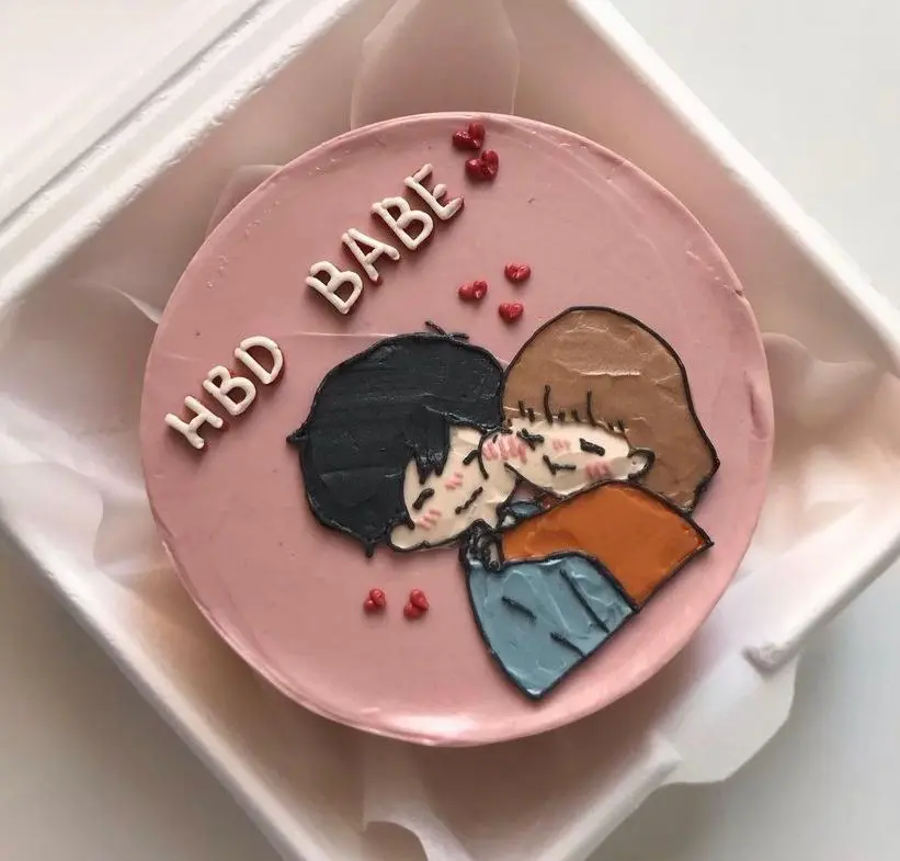 HBD Babe Couple Mini Bento Cake
