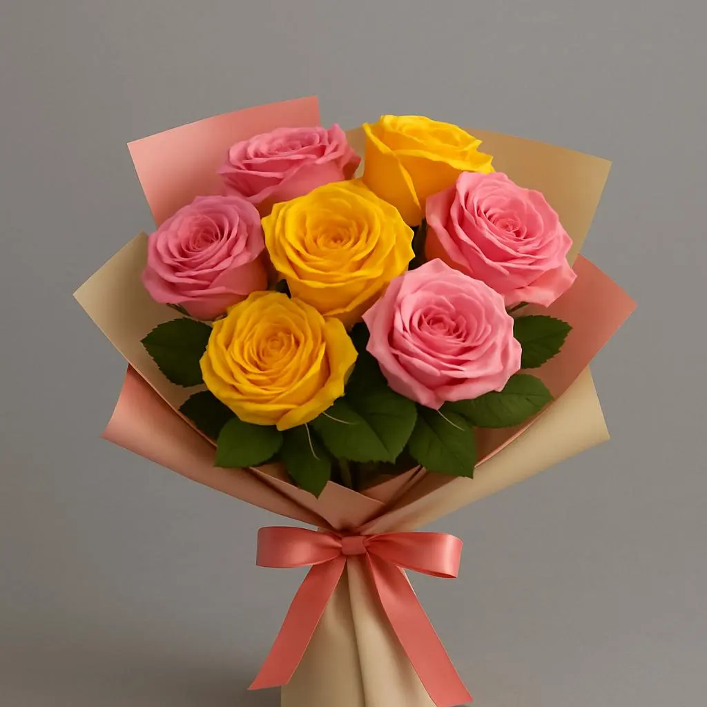 🌼 Sunshine & Blush – Classic Rose Harmony
