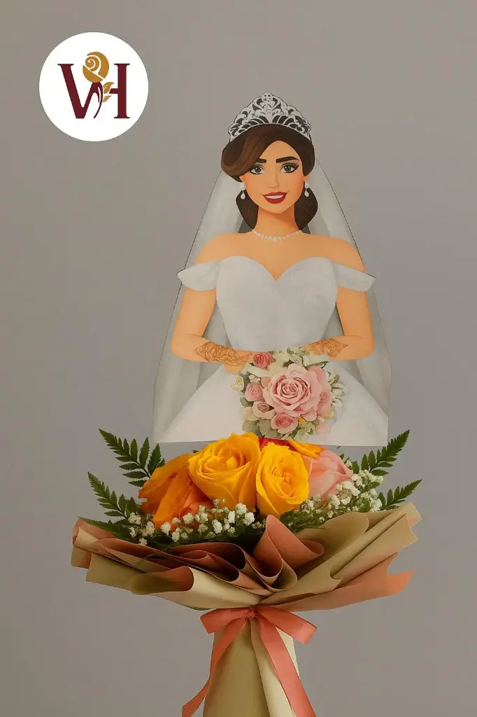 🌸 Blushing Bride Bouquet – Elegant Bridal Bloom