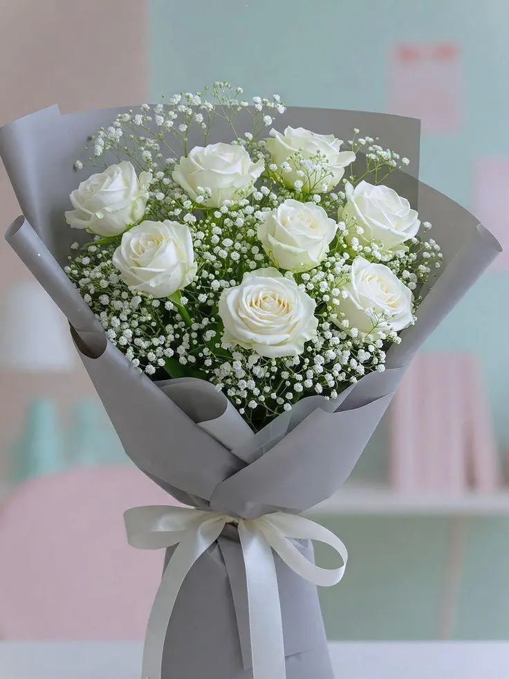 Classic White Rose Bouquet