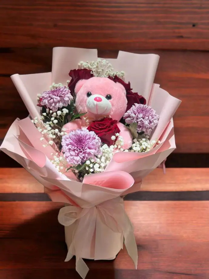 Teddy & Flower Bouquet
