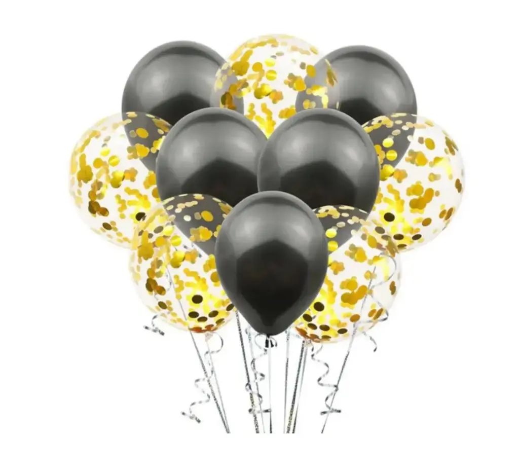 Black  Luxe Helium Balloon Set – 10 pcs