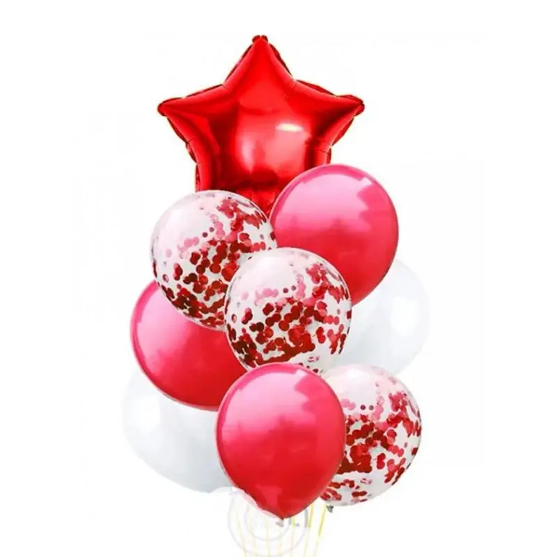 Red Star Celebration Helium Balloon Set – 10 pcs