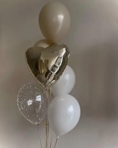 Luxe White & Gold Balloon Bouquet