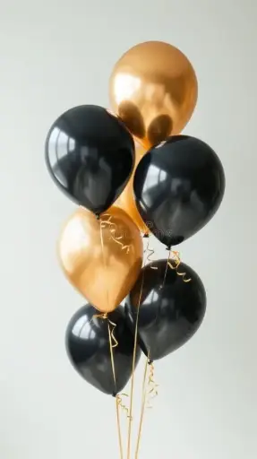 Midnight Gold Balloon Bouquet